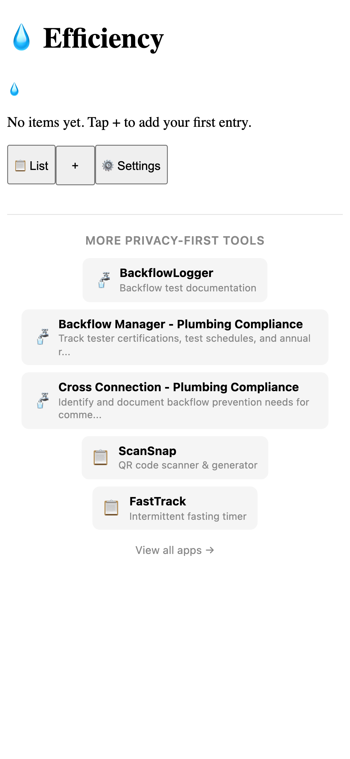 Fixture Efficiency - Plumbing Compliance Pro feature detail